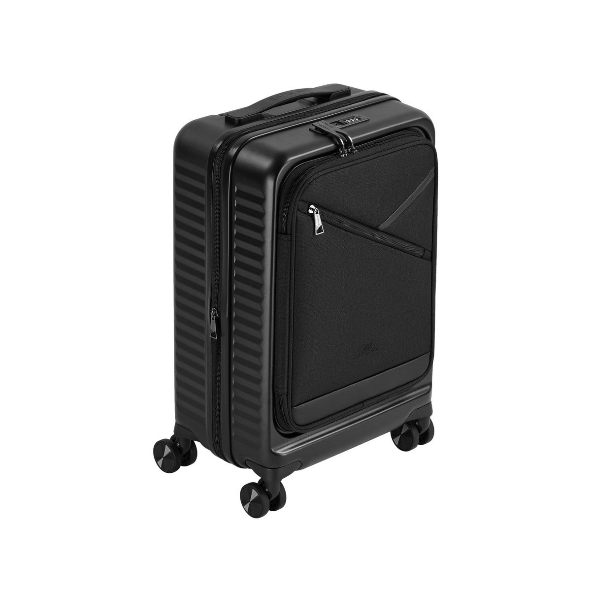 Rivacase Clark Trolley Guscio rigido Nero 34 L Alluminio, Policarbonato (PC), Poliestere