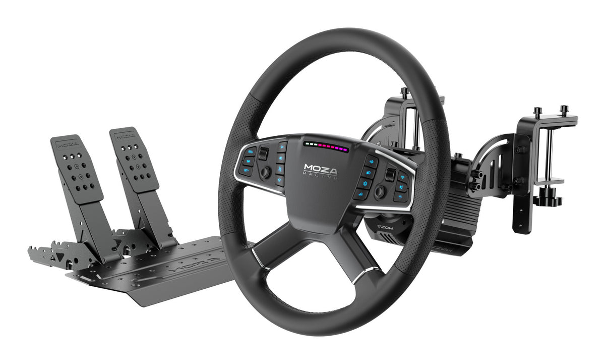 Moza Racing R5 Pro Truck Driving Simulator Nero Steering wheel + wheelbase + pedals