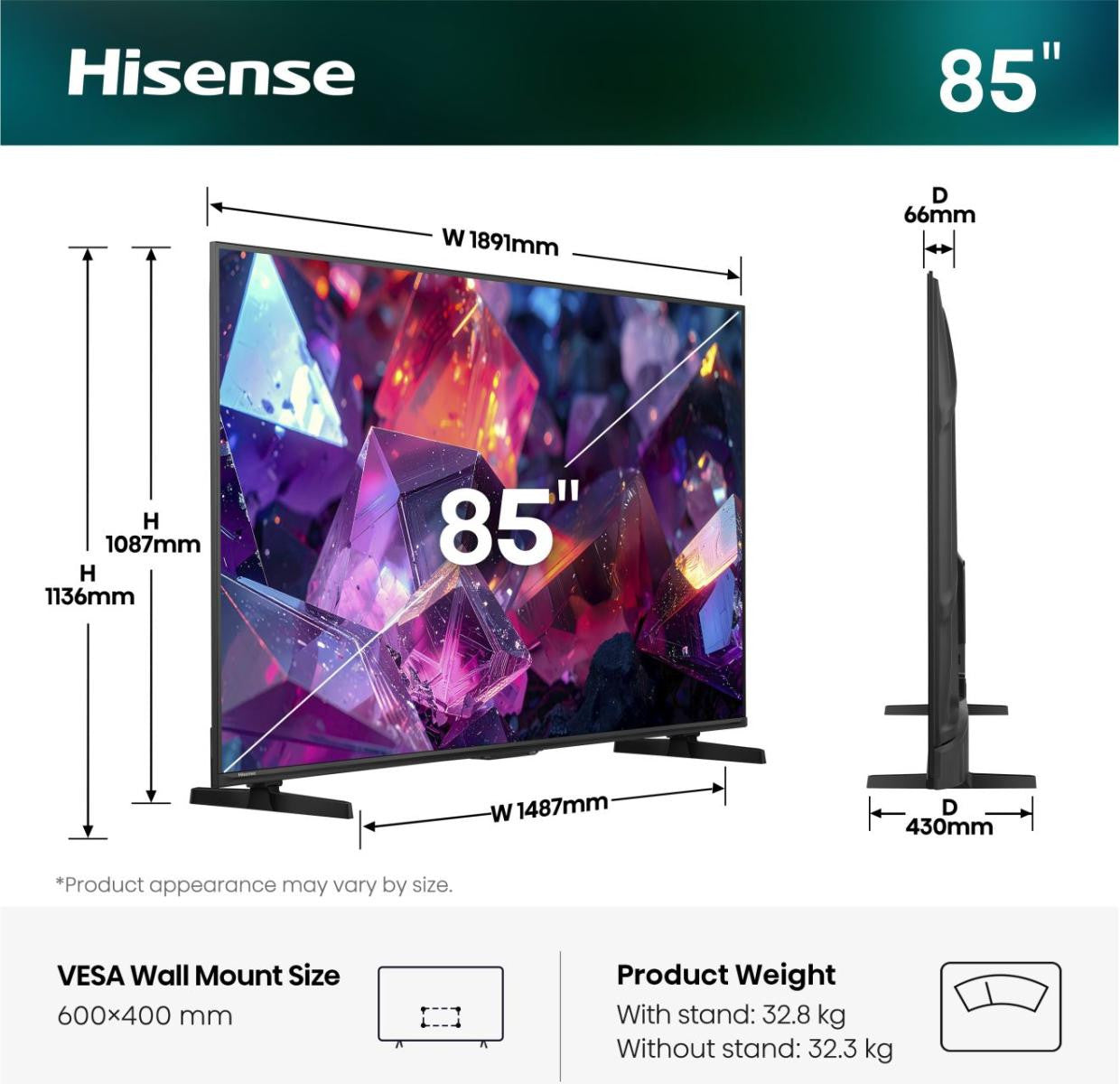 Hisense 85E79S PRO TV 2,16 m (85") 4K Ultra HD Smart TV Wi-Fi Nero