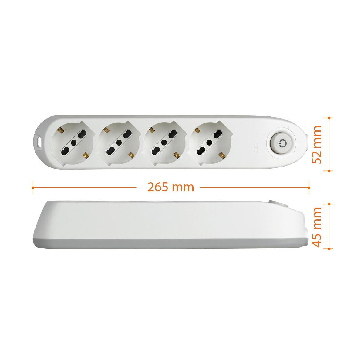 Bticino Poker Prolunga e Multiple 1,5 m 4 Prese AC Interno Bianco