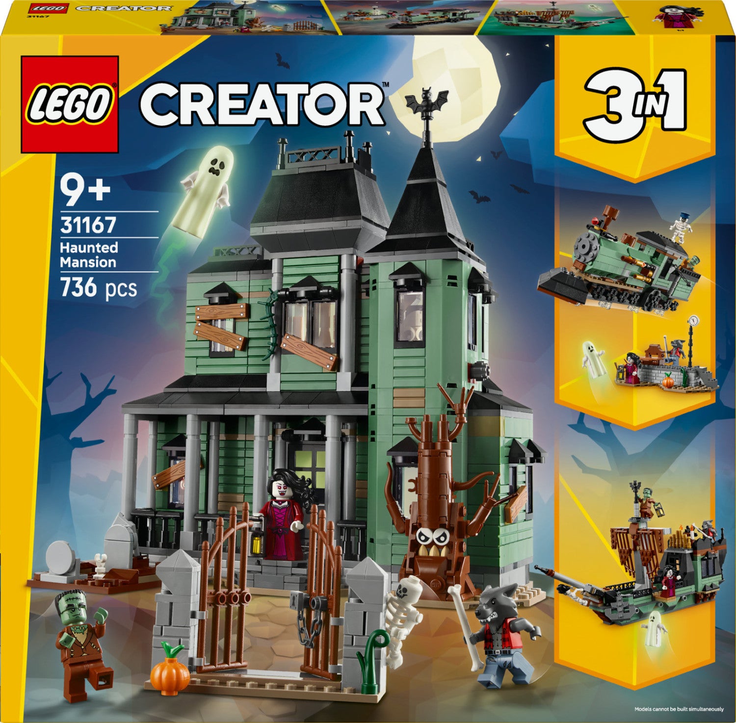 LEGO Creator Villa Spettrale 31167 Set da Costruzione 3 in 1 736 Pezzi 9 Anni