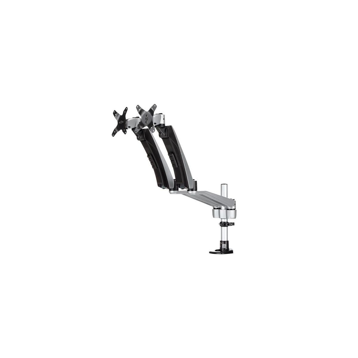 StarTech.com ARMDUAL30 supporto da tavolo per Tv a schermo piatto 76,2 cm (30") Nero, Argento Scrivania