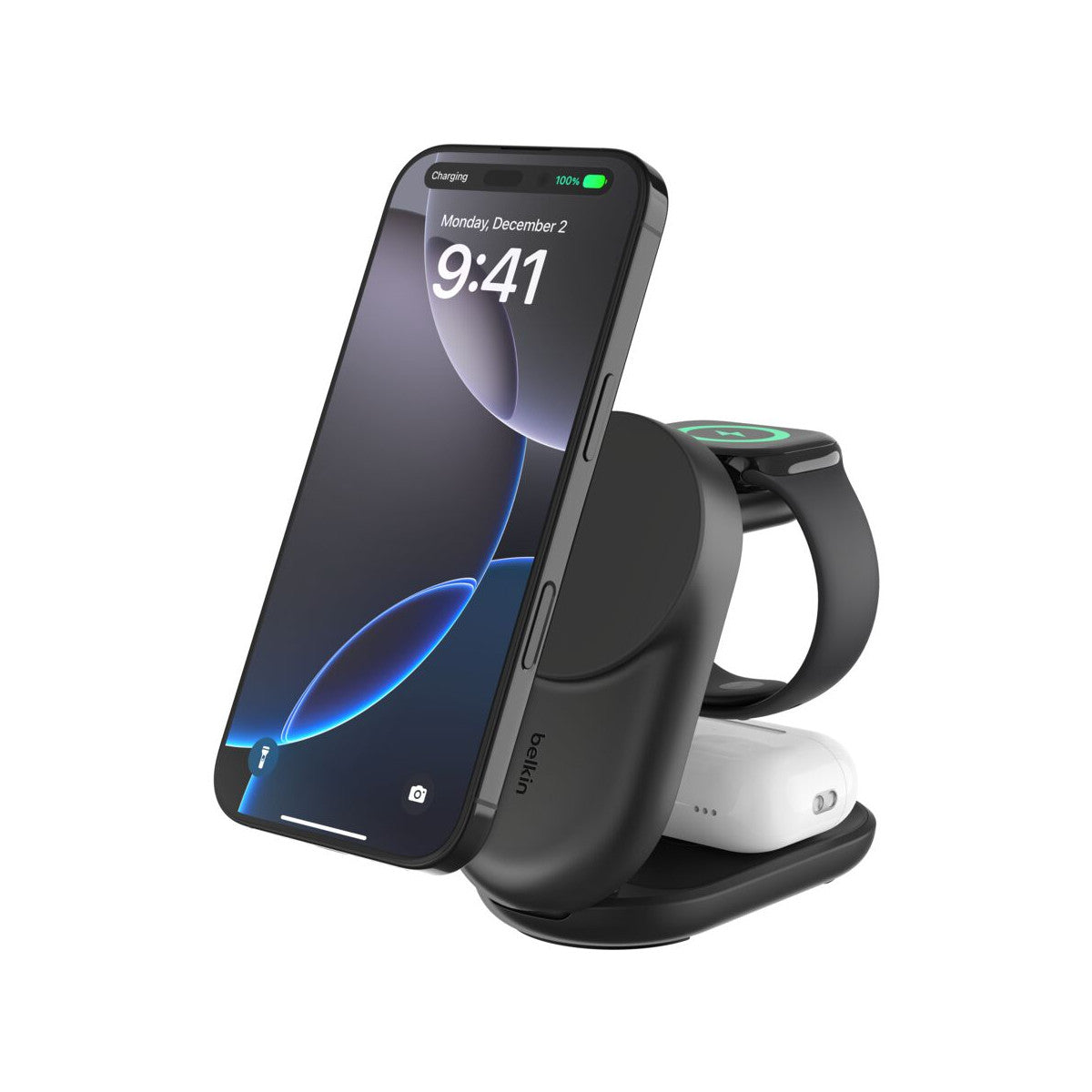 Belkin Qi2 Fitness tracker, Cuffie, Smartphone, Orologio intelligente Nero USB Carica wireless Ricarica rapida Interno