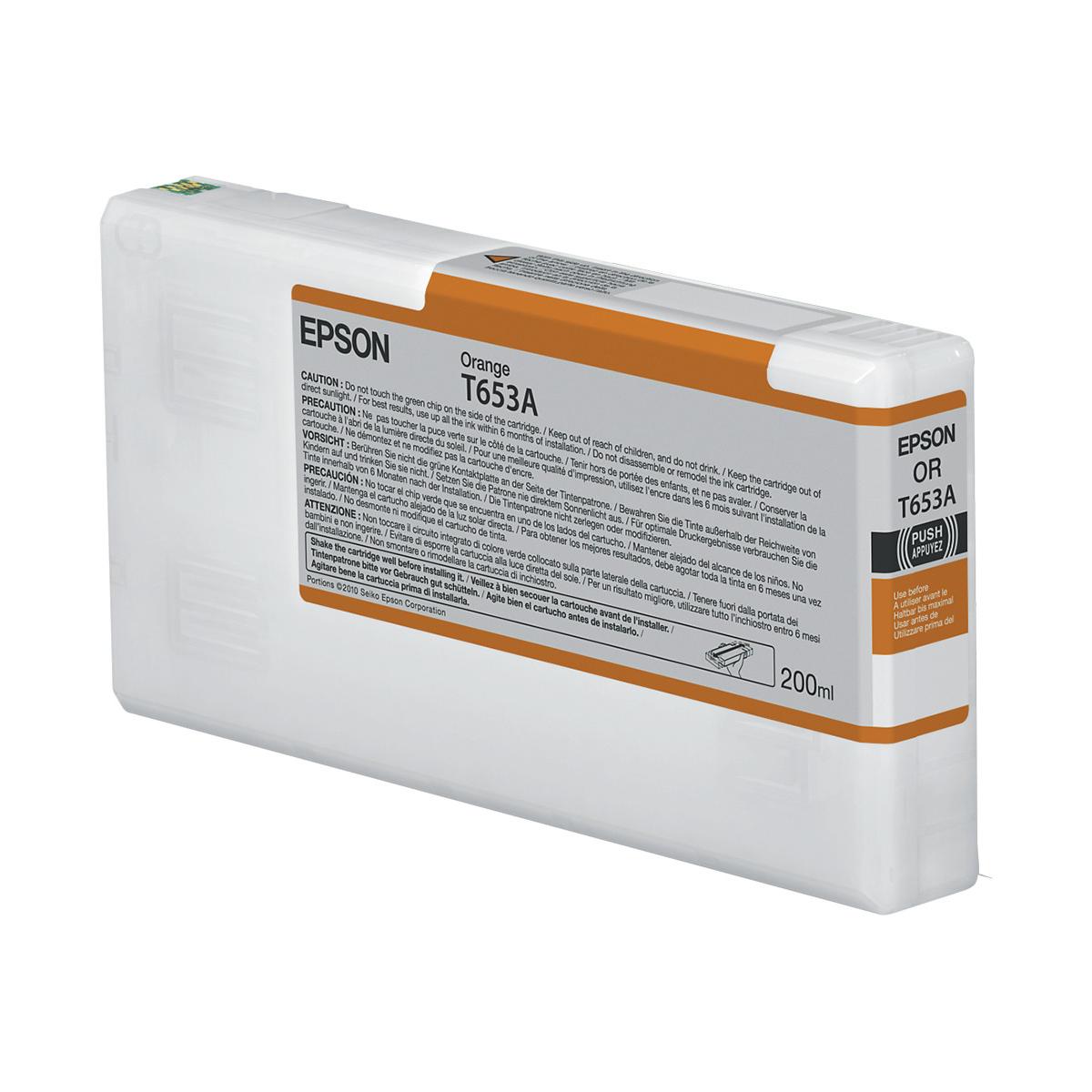 Epson T653A Orange Ink Cartridge (200ml) cartuccia d'inchiostro 1 pz Originale Arancione