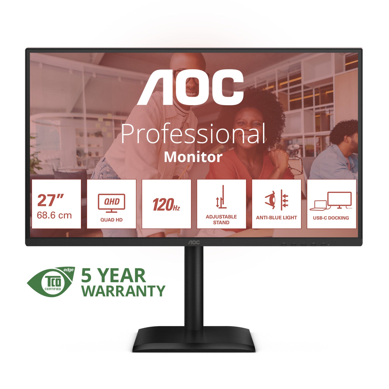 AOC E4 Q27E4CV Monitor PC 68,6 cm (27") 2560 x 1440 Pixel Quad HD LED Nero