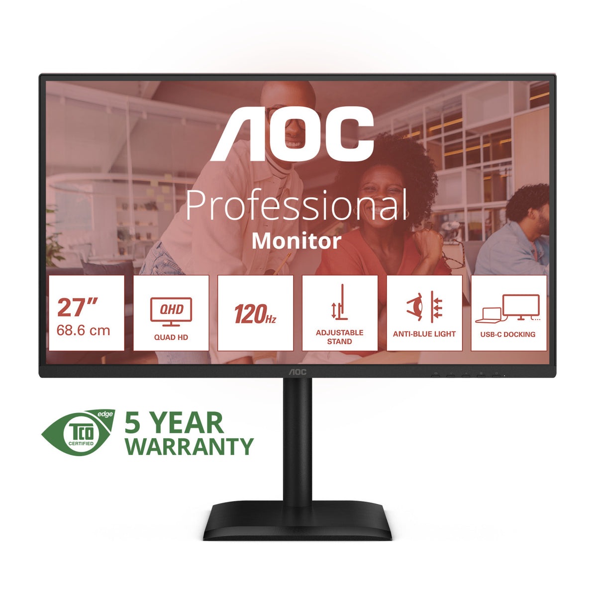 AOC E4 Q27E4CV Monitor PC 68,6 cm (27") 2560 x 1440 Pixel Quad HD LED Nero
