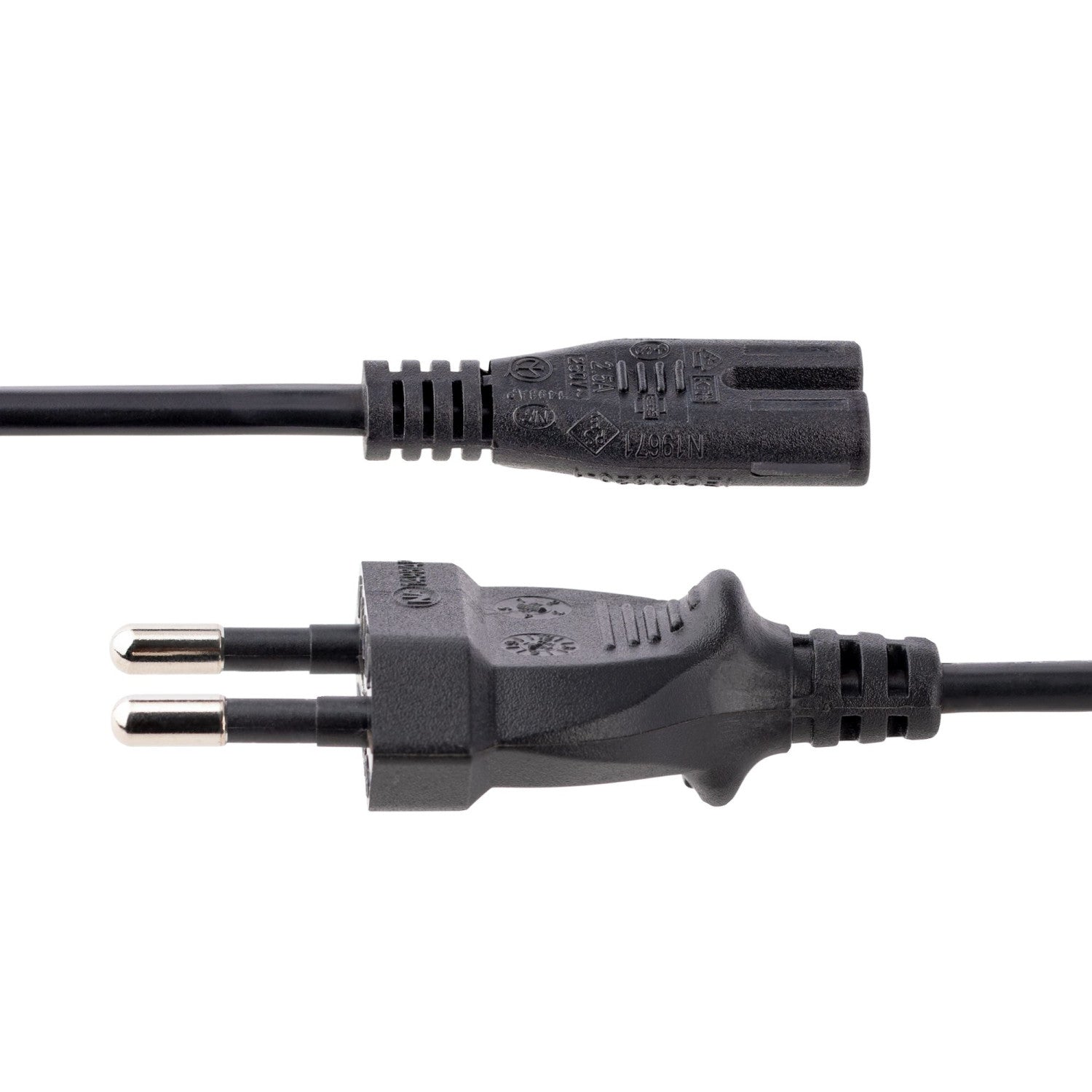 StarTech.com Cavo di Alimentazione CA da 2m, Spina EuroPlug a C7, 2.5A-250V, 18AWG, Cavo Elettrico di Ricambio con spina italiana per Notebook / Stampanti/Monitor/Laptop, Cavo alimentazione bipolare