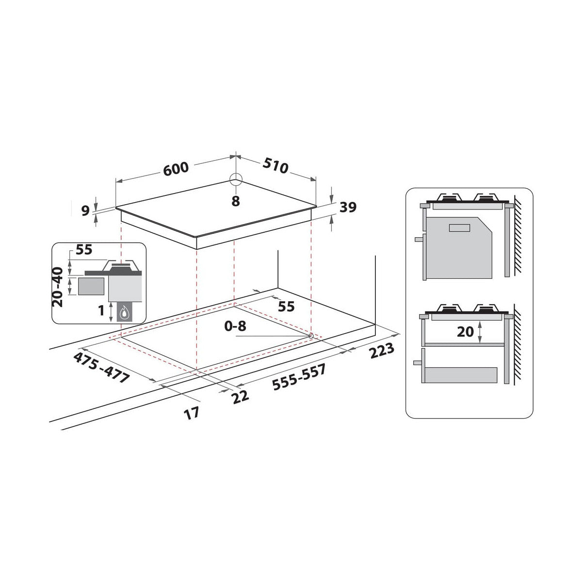 Hotpoint Ariston PCN R643N T/IX/HA Piano cottura 60 cm, griglie smaltate effetto ghisa, 4 fuochi di cui 1 tripla corona