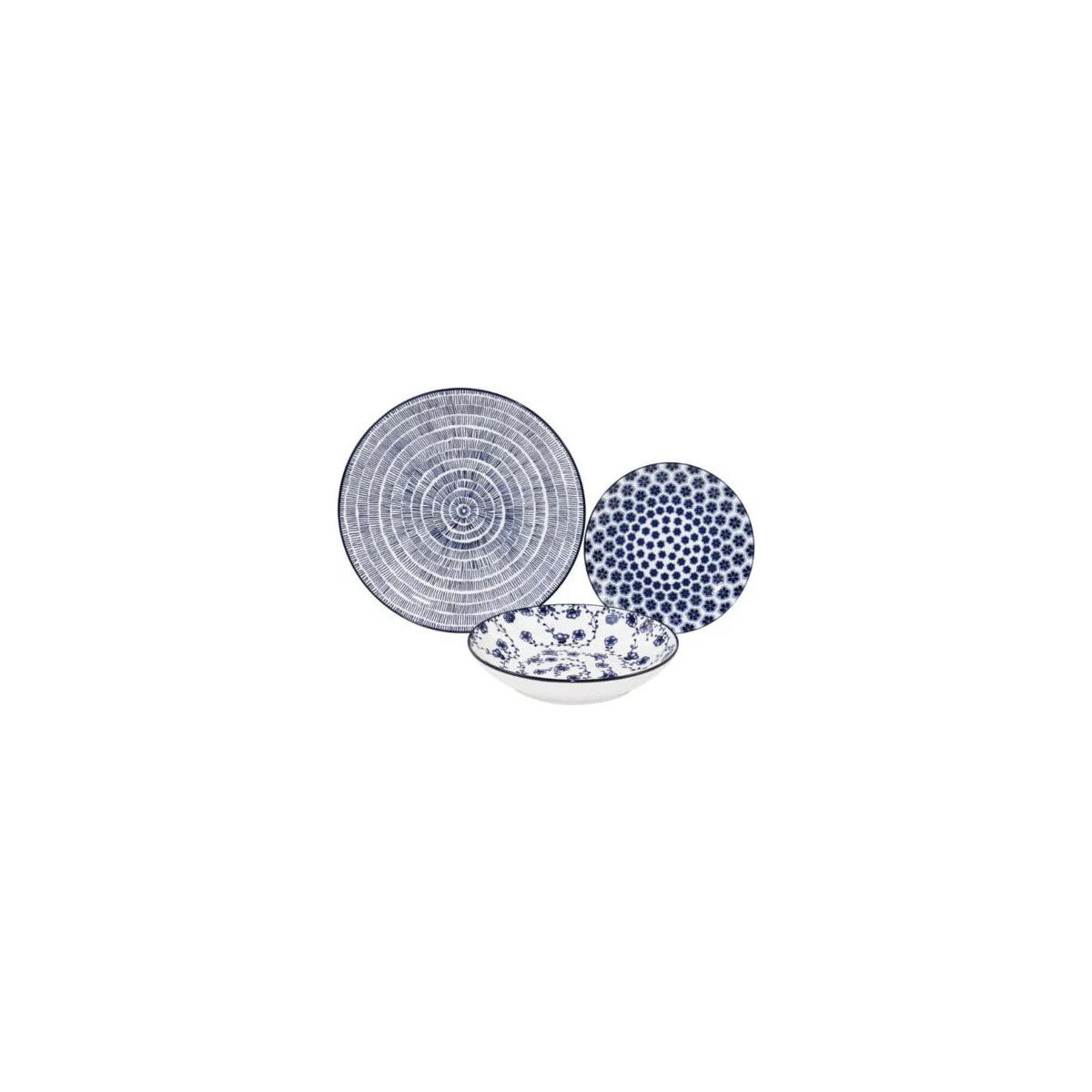 Amicasa Set Di Piatti Art 45 Vega Blu 18 Pezzi