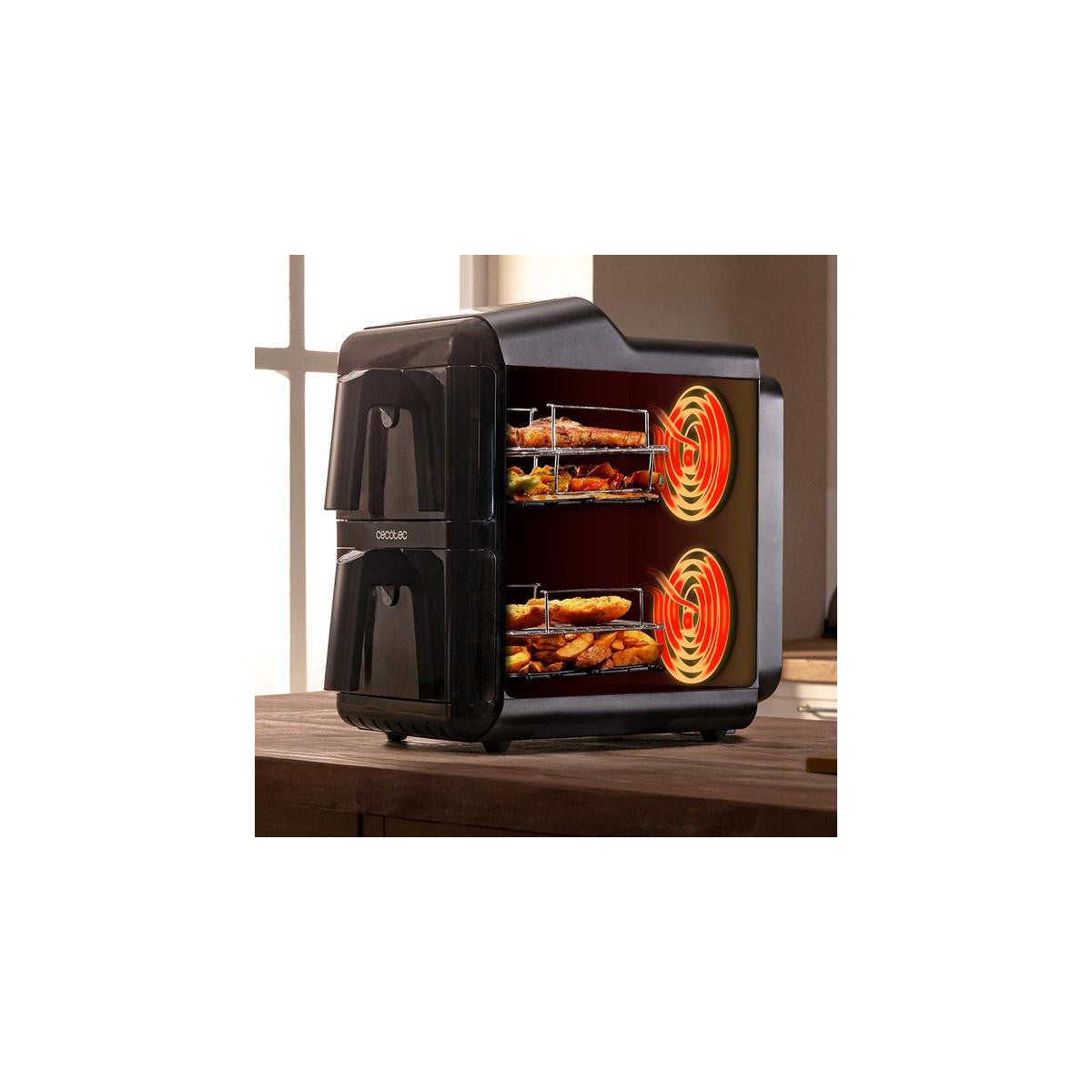 Cecotec A01_EU01_109325 friggitrice Doppia 12 L Indipendente 2900 W Friggitrice ad aria calda Nero
