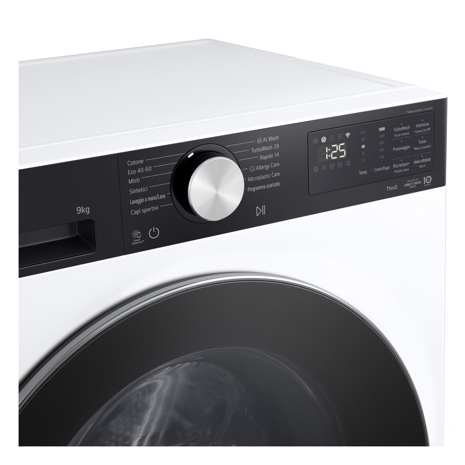 LG F2NX50S9TKC lavatrice Caricamento frontale 9 kg 1200 Giri/min Bianco