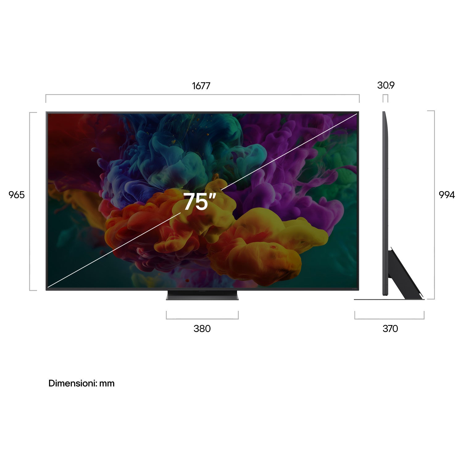 LG QNED evo AI MiniLED 75 pollici Serie QNED87B 75QNED87B6A, 4K, Dolby Vision, Processore α8 Gen3, VRR 144Hz, SMART TV 2026