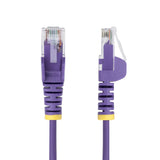 StarTech.com Cavo Ethernet CAT6 Viola da 2,5m; Patch UTP con Plug RJ45 Antigroviglio e Rilievi di Trazione, Cavo Lan Slim in Rame Puro 28AWG, Sottoposto a test Fluke