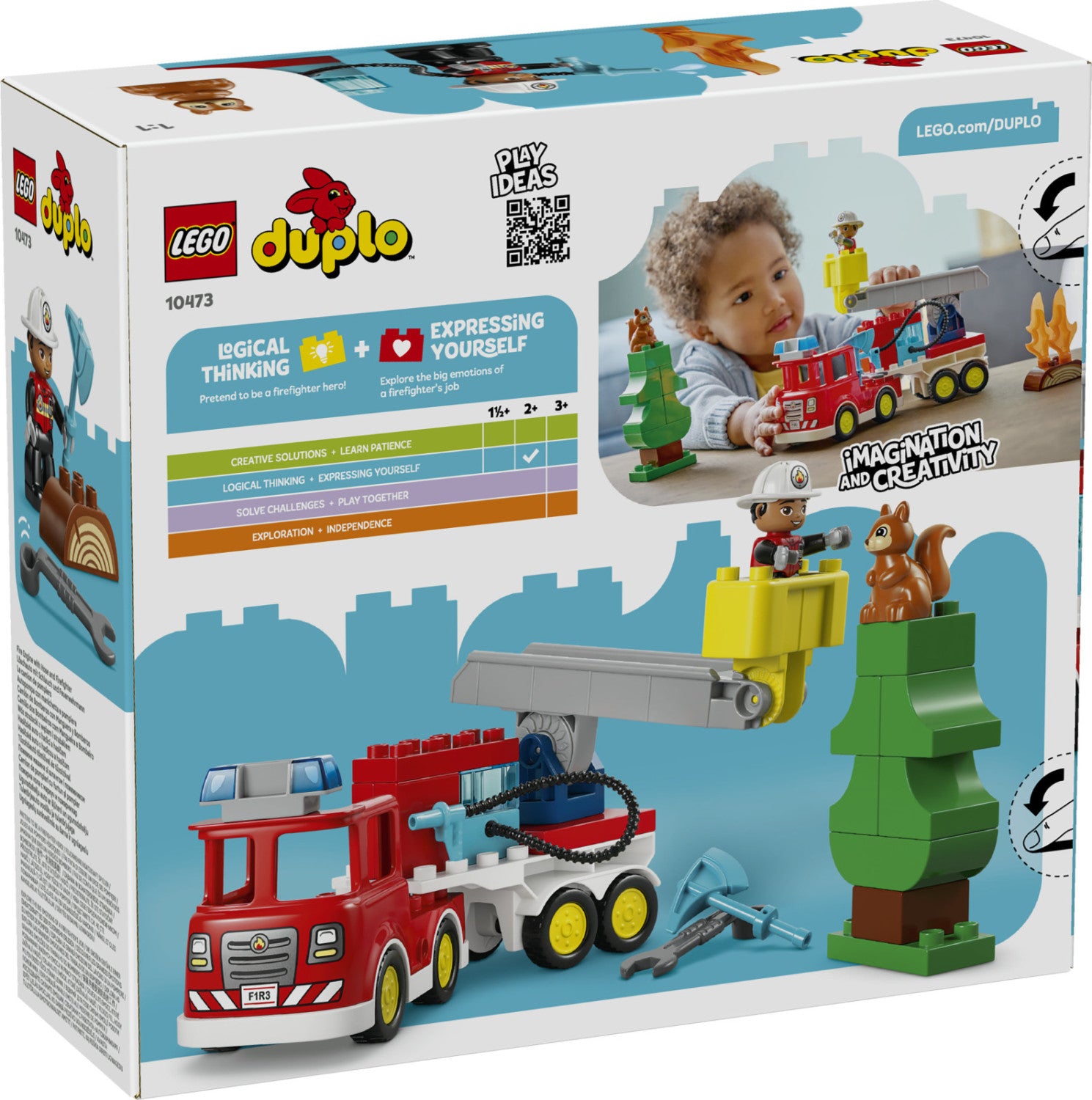 LEGO DUPLO Autopompa con Manichetta e Pompiere 10473 Set da Costruzione 28 Pezzi per Bambini dai 2 Anni