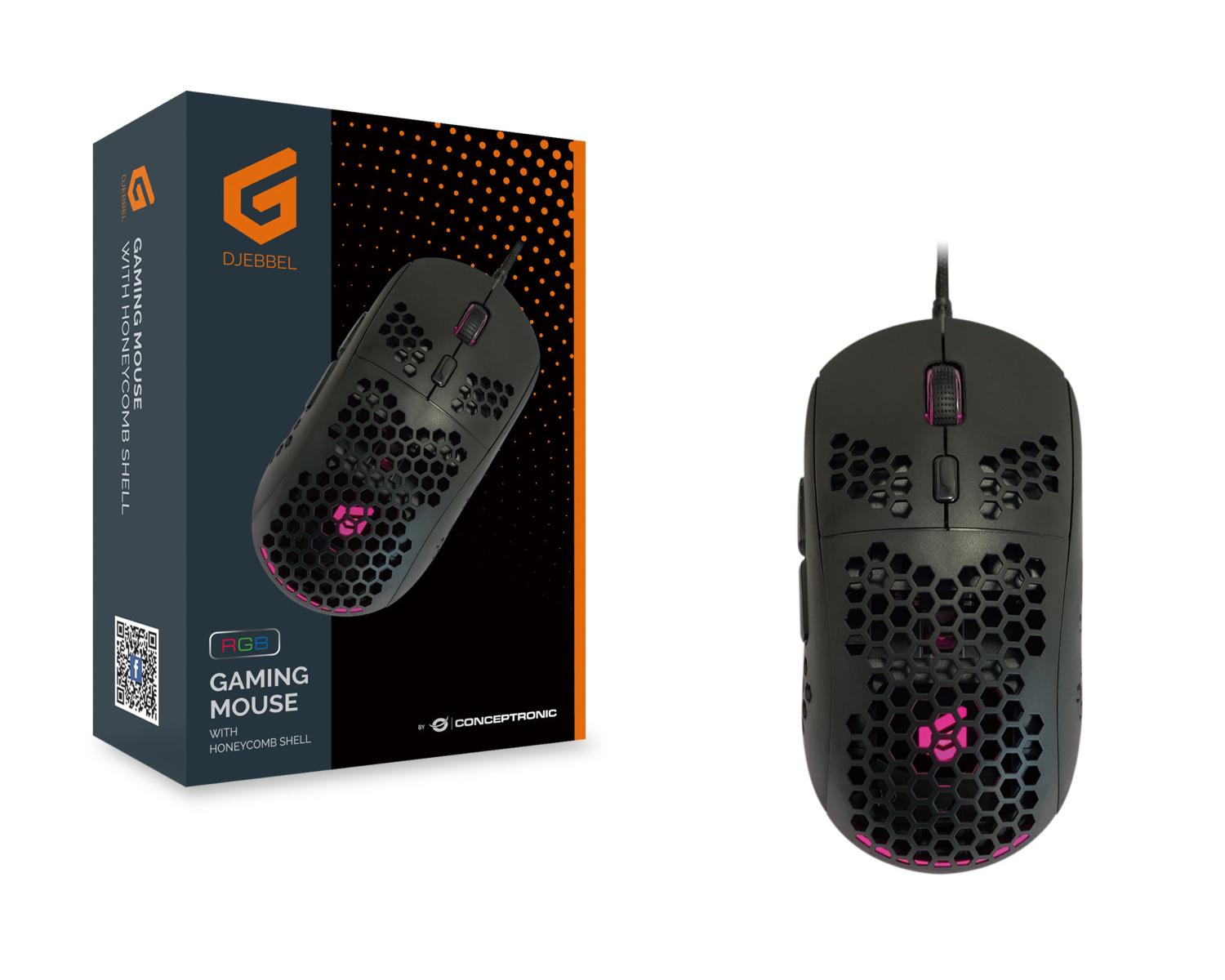Conceptronic DJEBBEL04B mouse Mano destra USB tipo A Ottico 6400 DPI