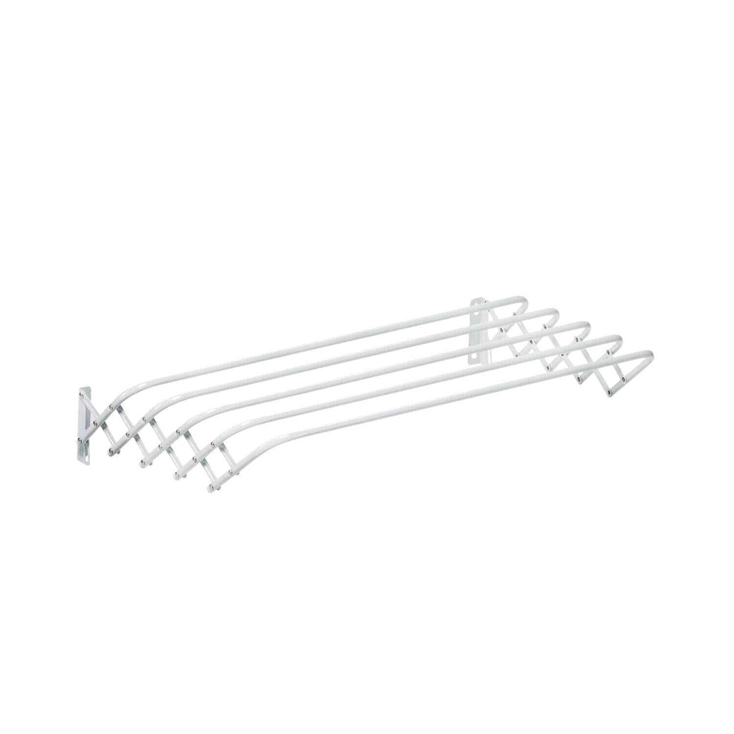Gimi Stendibiancheria Da Parete Brio Super 80, Acciaio, 80x43 Cm, 4 M Di Stenditura