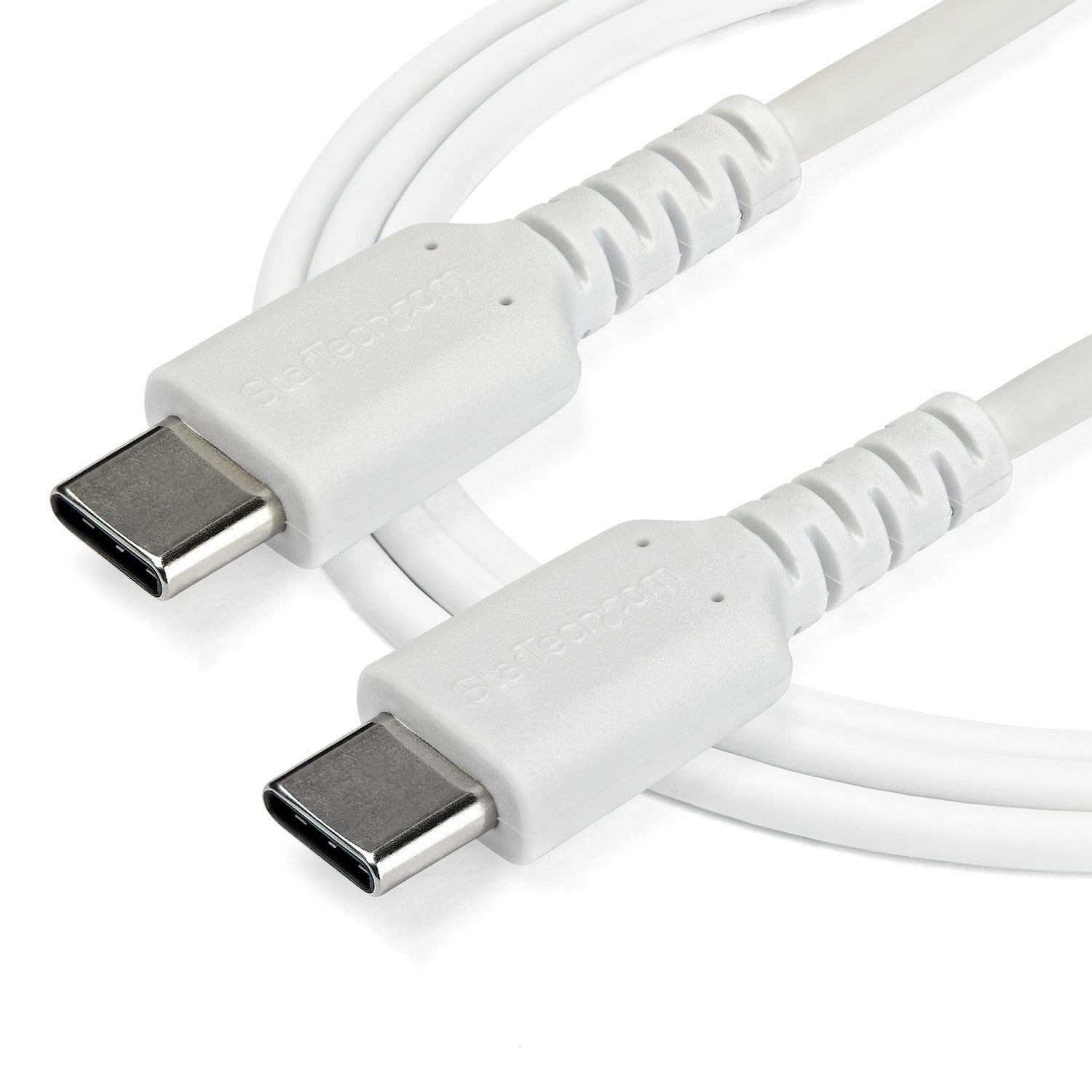 StarTech.com Cavo di Ricarica USB-C da 2m - Resistente Cavetto USB-C di Ricarica Veloce e Sync da USB 2.0 a USB Type C - Rivestimento in TPE e Fibra Aramidica M/M 60W Bianco, Samsung S10/S20/Ipad Pro/MS Surface