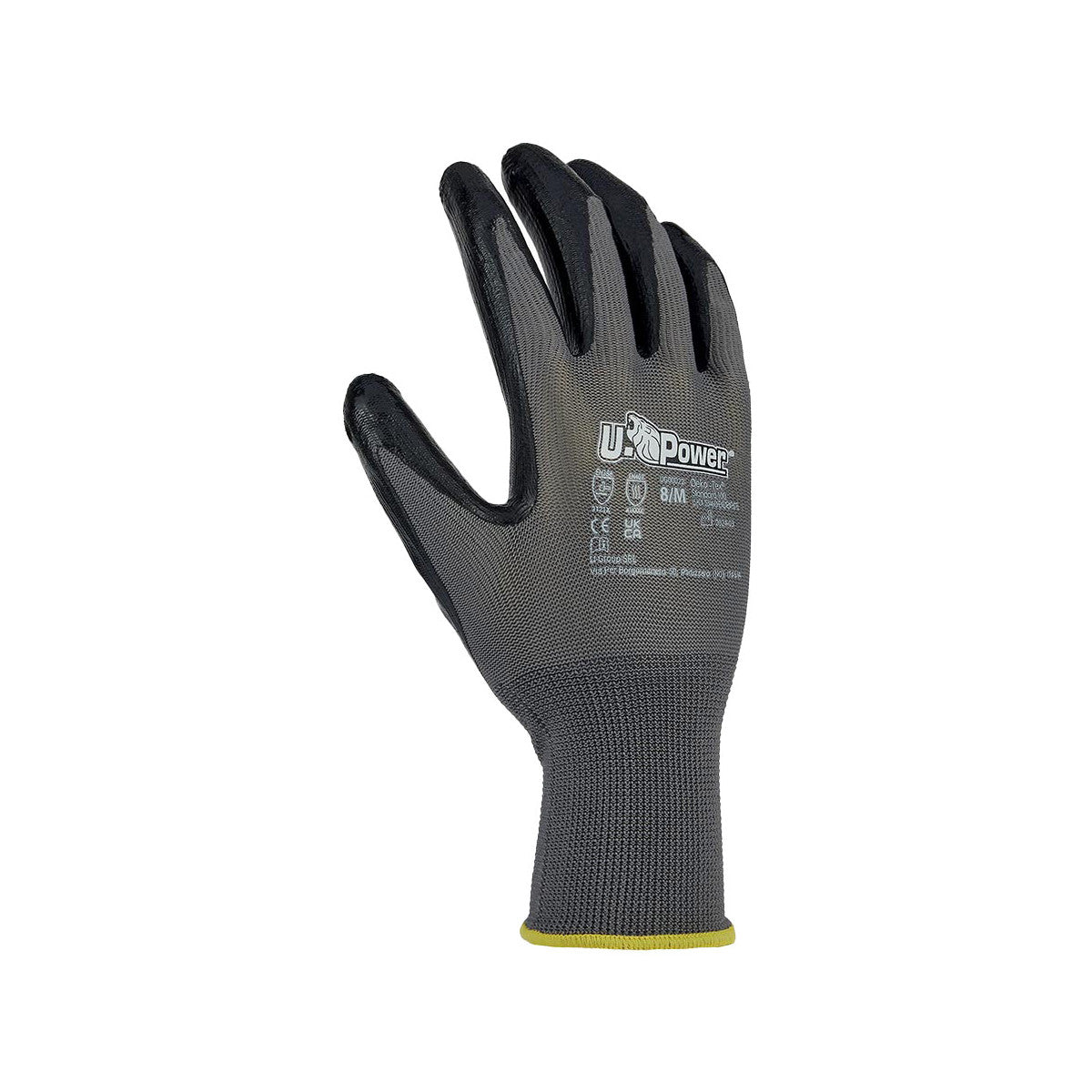 U-Power Valzer Guanti da officina Grigio Nitrile, Poliestere 1 pz