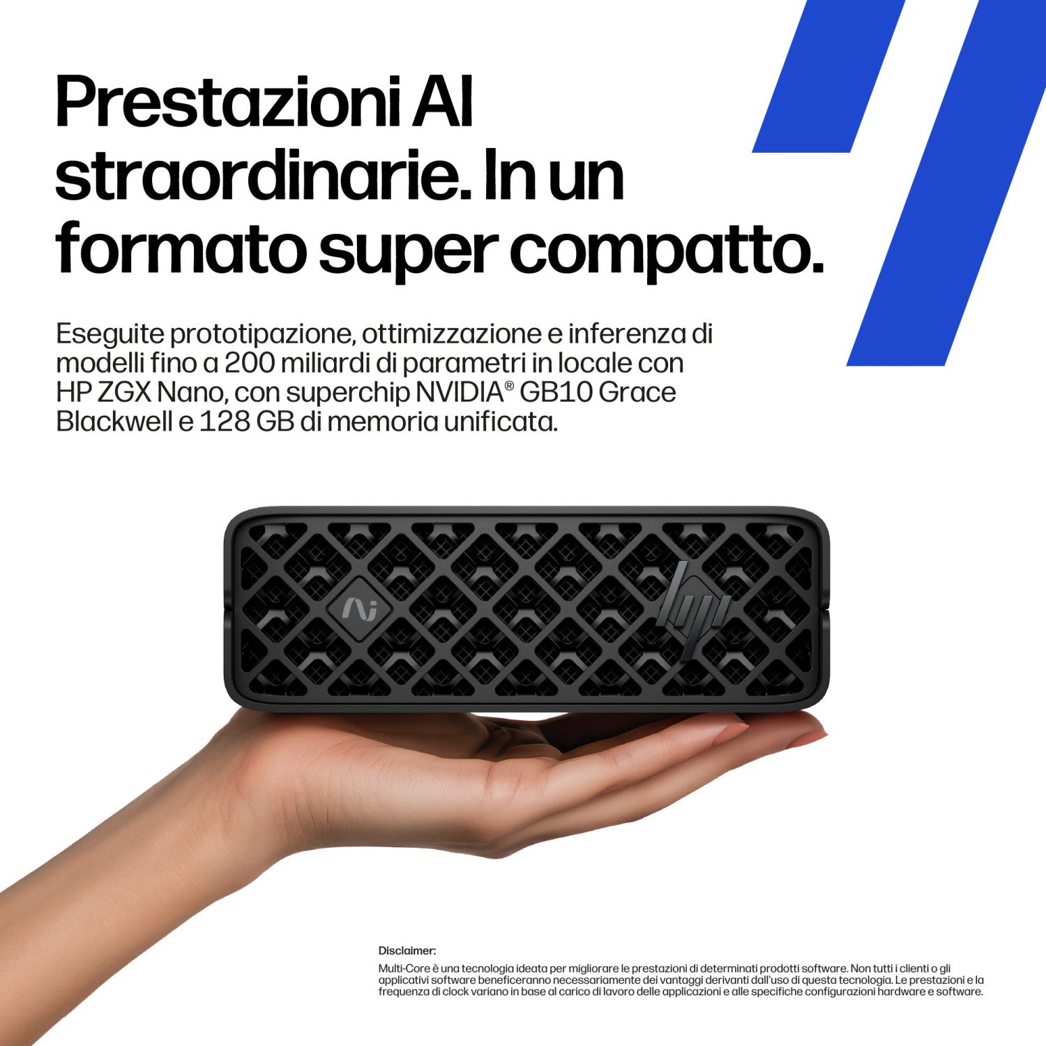 HP ZGX Nano G1n AI GB10 128 GB LPDDR5x-SDRAM 4 TB SSD Linux Mini PC Stazione di lavoro AI Workstation, AI PC Nero