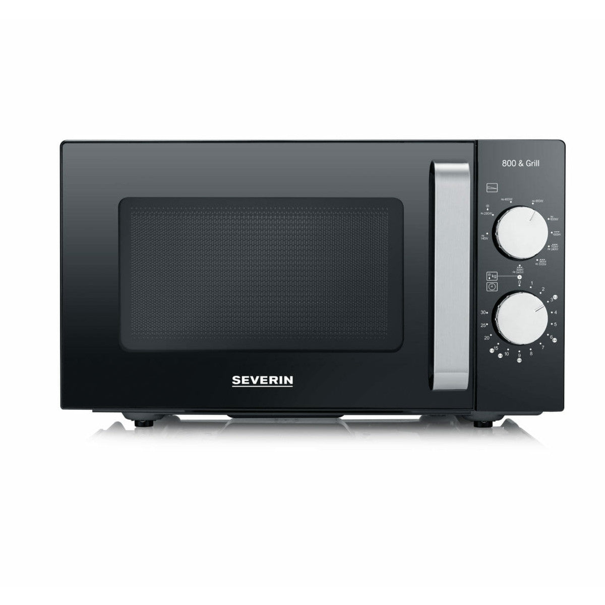 Severin MW 7762 forno a microonde Nero, Acciaio inox Microonde con grill Superficie piana 20 L 800 W