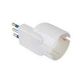 Poly Pool Adattatore Salvaspazio PP2233 Spina 10A 2P T e Presa Schuko Standard Tedesco Bianco