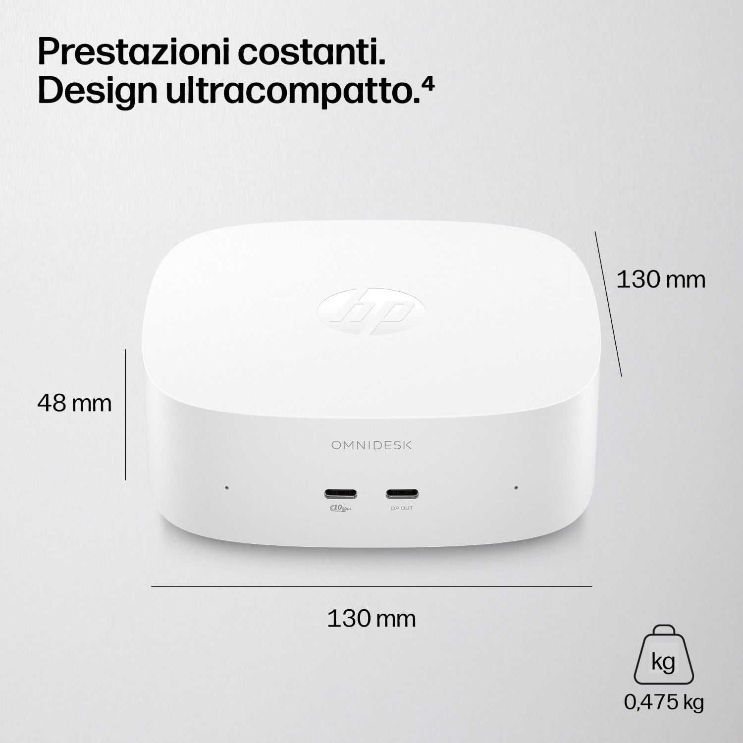 HP E4EU4EA PC/stazione di lavoro Intel Core 5 16 GB LPDDR5x-SDRAM 512 GB SSD Windows 11 Home Mini PC AI PC Bianco