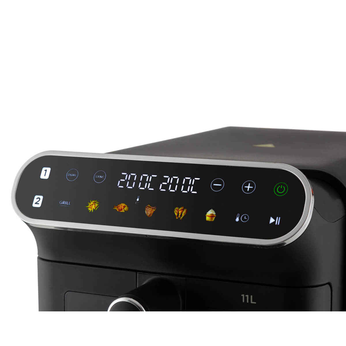 Ariete 4640 Air Fryer Vertical Duo - Friggitrice Ad Aria Doppia Verticale, 11L, 2460W, 6 Programmi, Funzioni Sync E Dual, Fino A 200 C, Nera