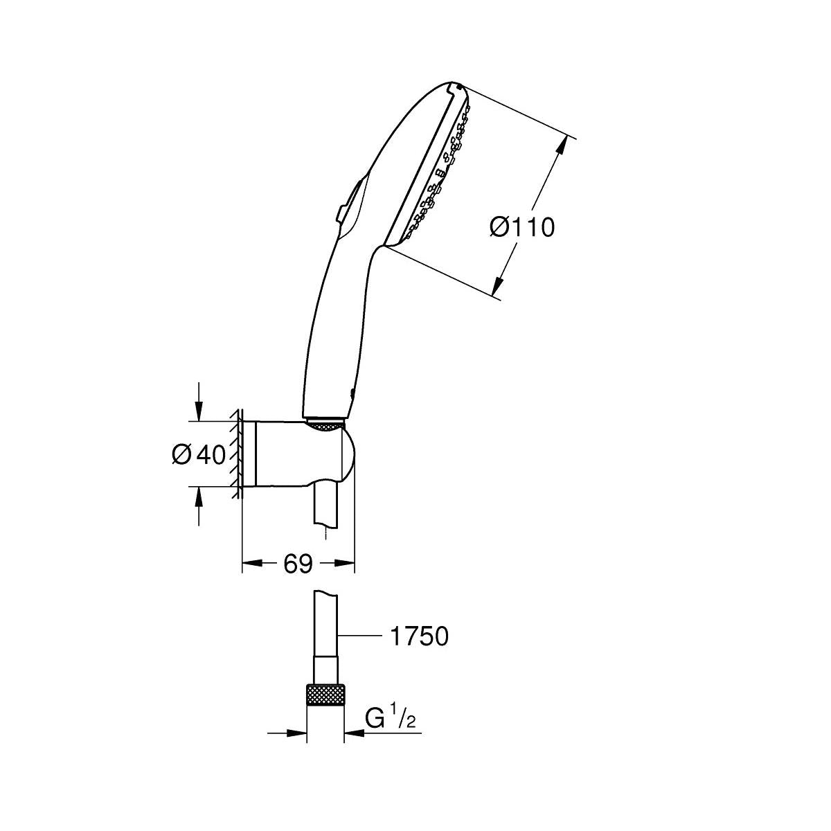 GROHE Vitalio Start 110 sistema di doccia Cromo