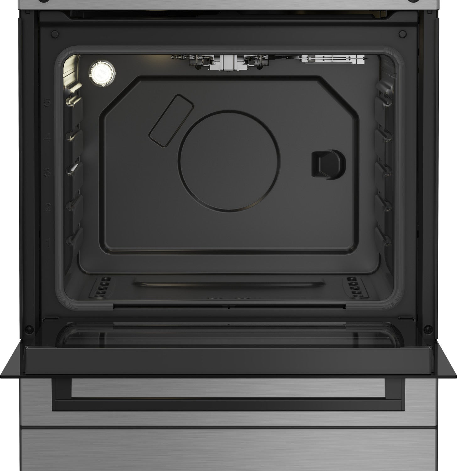 Beko Cucina Forno a Gas,coperchio in metallo, ventilazione tangenziale, Classe A, Inox