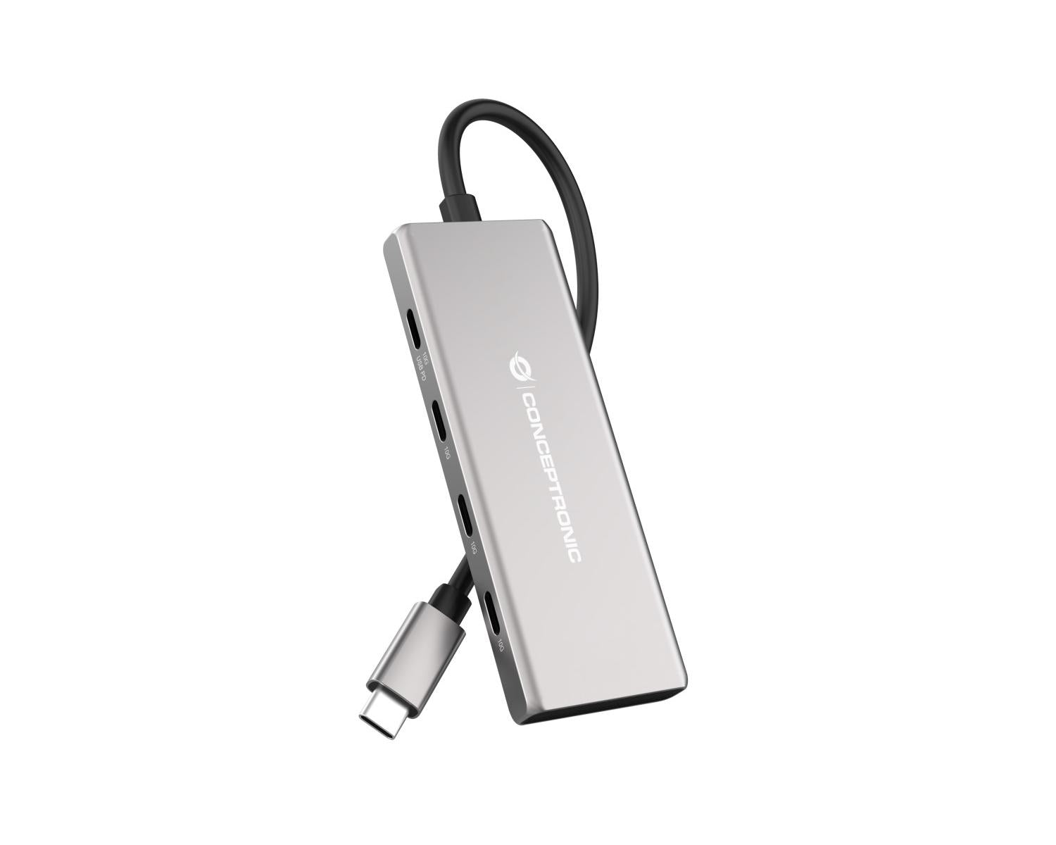 Conceptronic HUBBIES17G hub di interfaccia USB 3.2 Gen 2 (3.1 Gen 2) Type-C 10000 Mbit/s Grigio