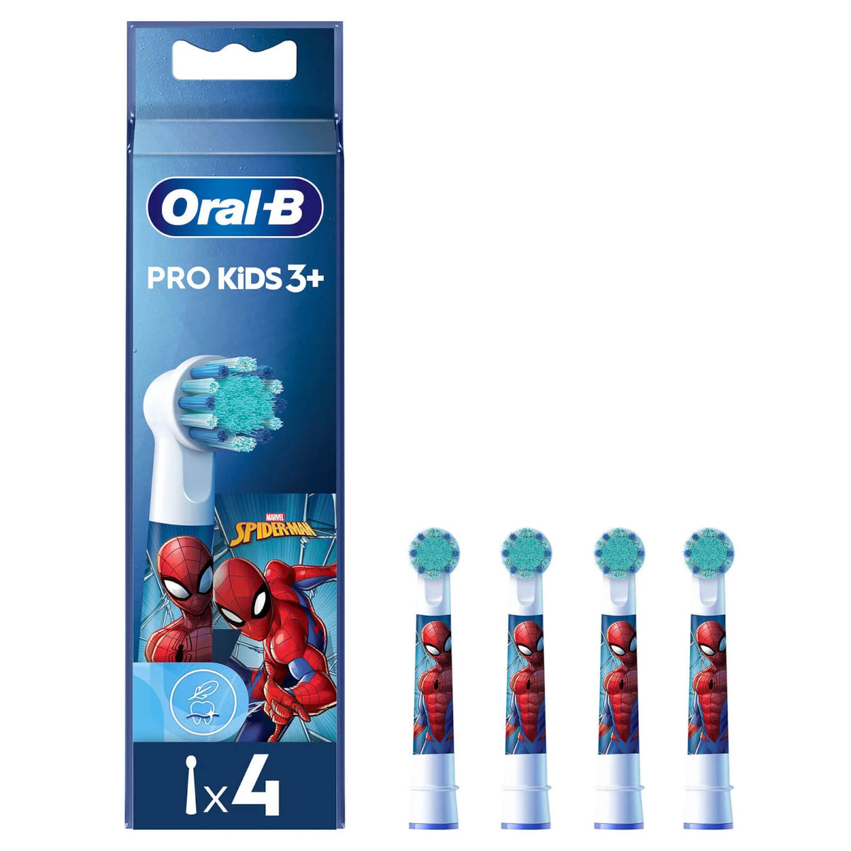 Oral-B Kids Pro Kids3 Testine per spazzolino 4 pz Multicolore, Bianco