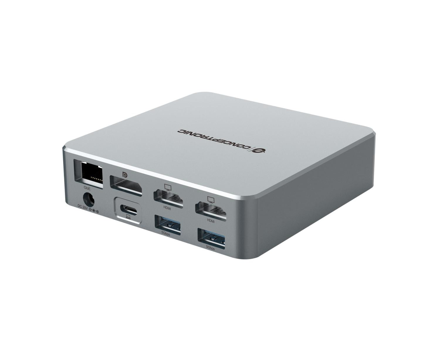 Conceptronic DONN25G replicatore di porte e docking station per laptop Cablato USB 3.2 Gen 2 (3.1 Gen 2) Type-C Argento