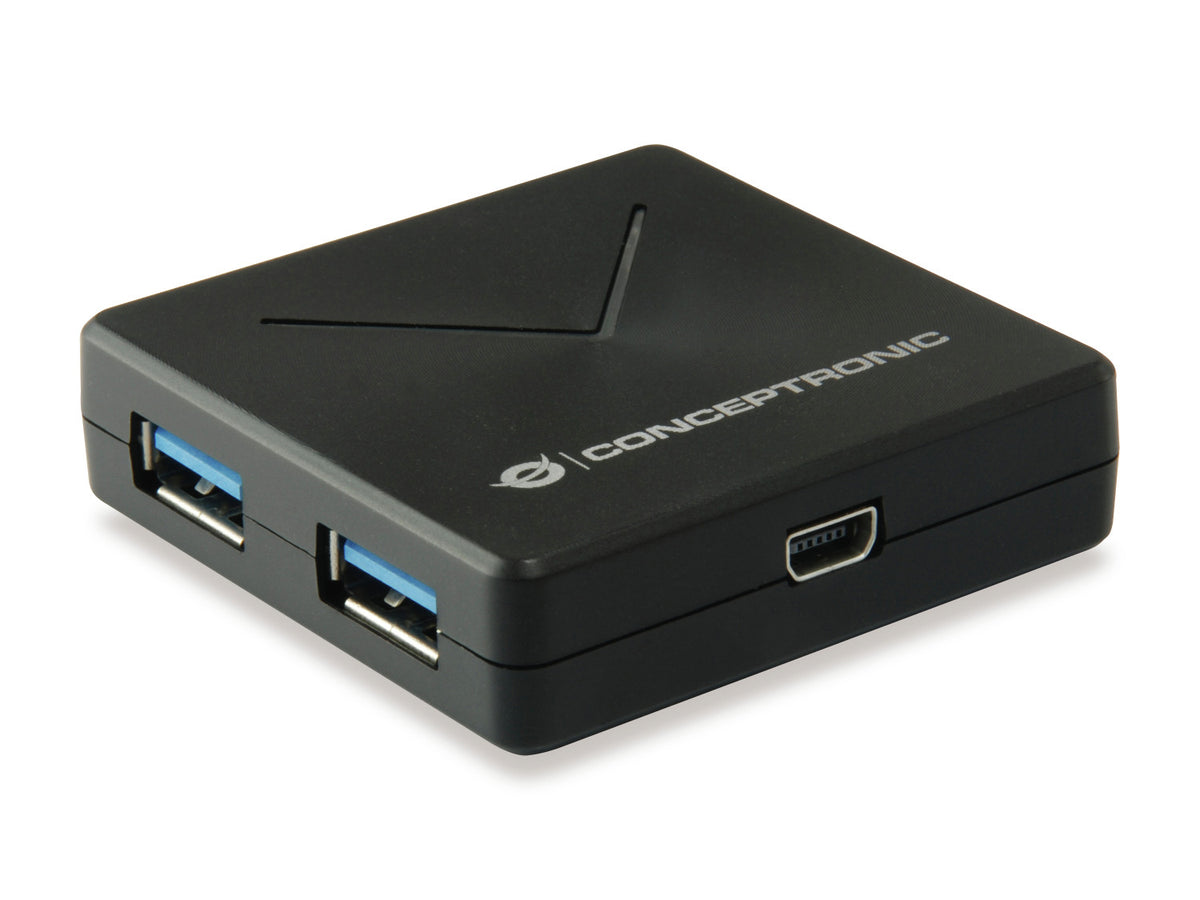 Conceptronic HUBBIES02B hub di interfaccia USB 3.2 Gen 1 (3.1 Gen 1) Mini-B 5000 Mbit/s Nero
