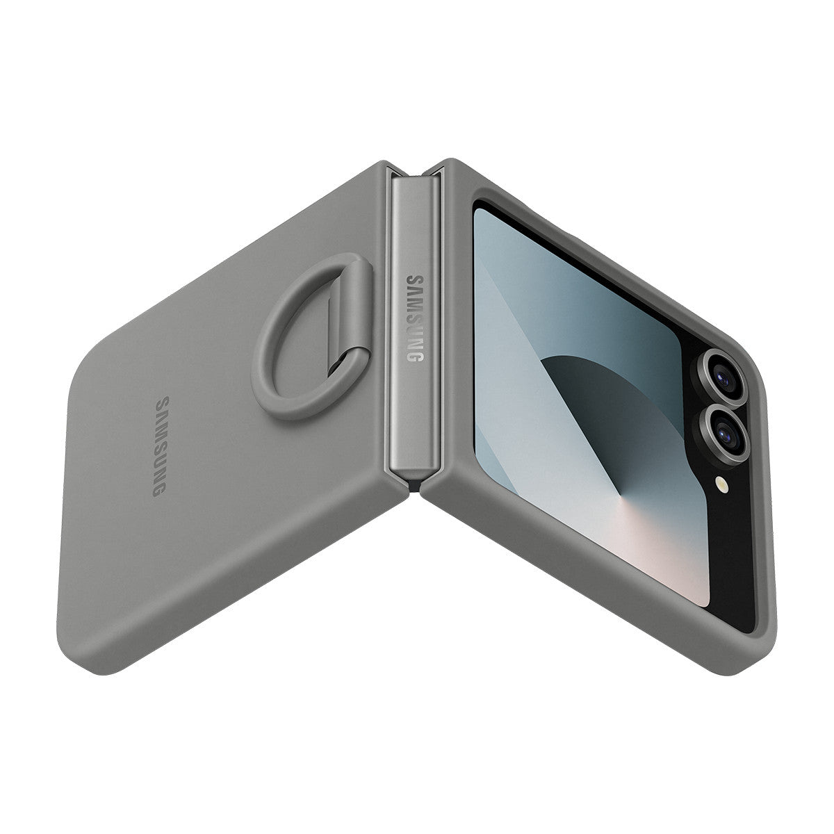 Custodia Silicone Case con Ring Samsung EF-PF741TJEGWW per Galaxy Z Flip 6 Grigio
