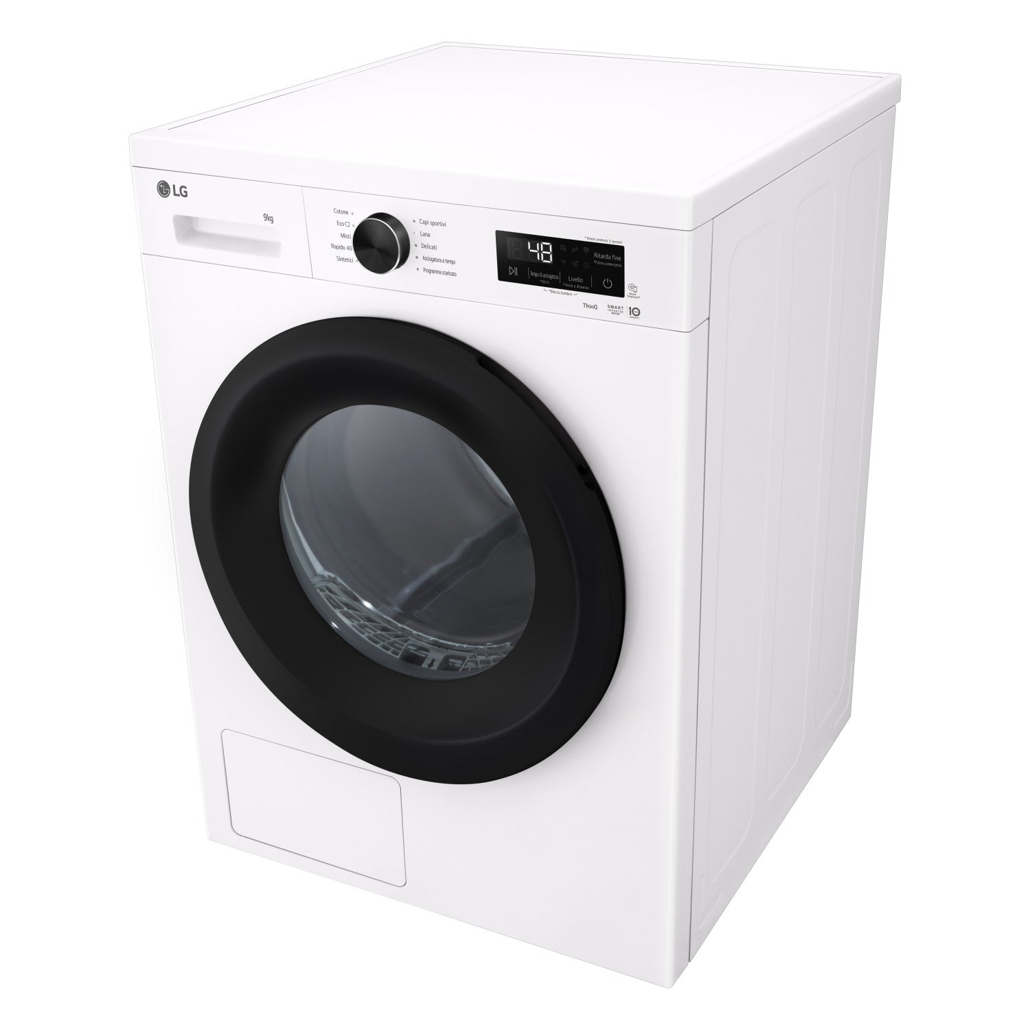 LG RNX1009NWK asciugatrice Libera installazione Caricamento frontale 9 kg Bianco