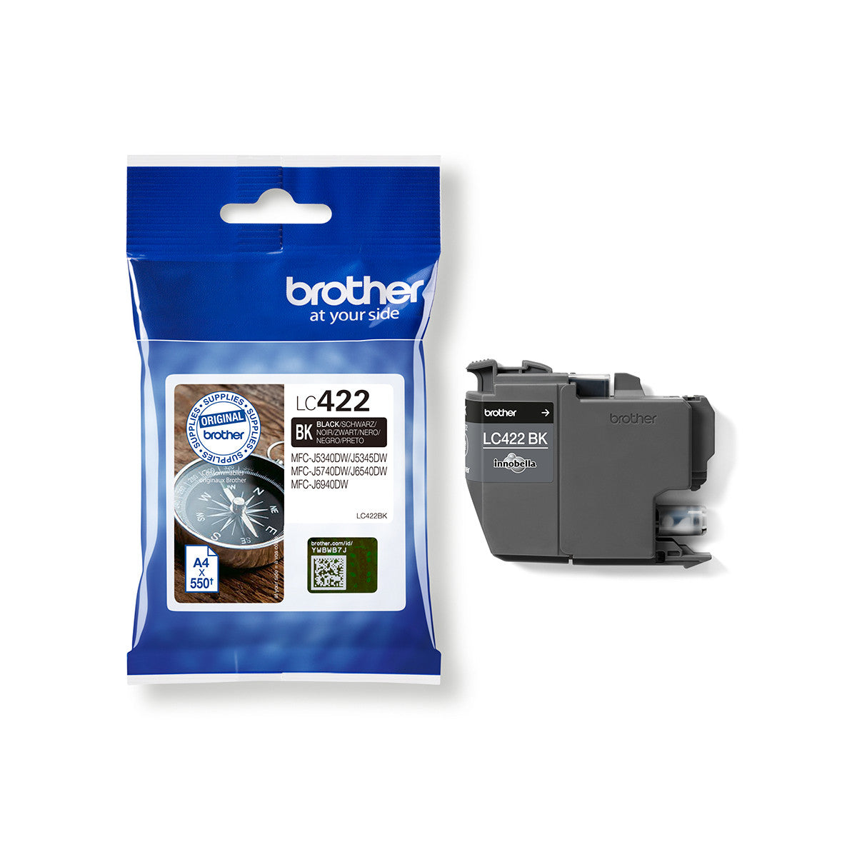 Brother LC422BK cartuccia d'inchiostro 1 pz Originale Nero