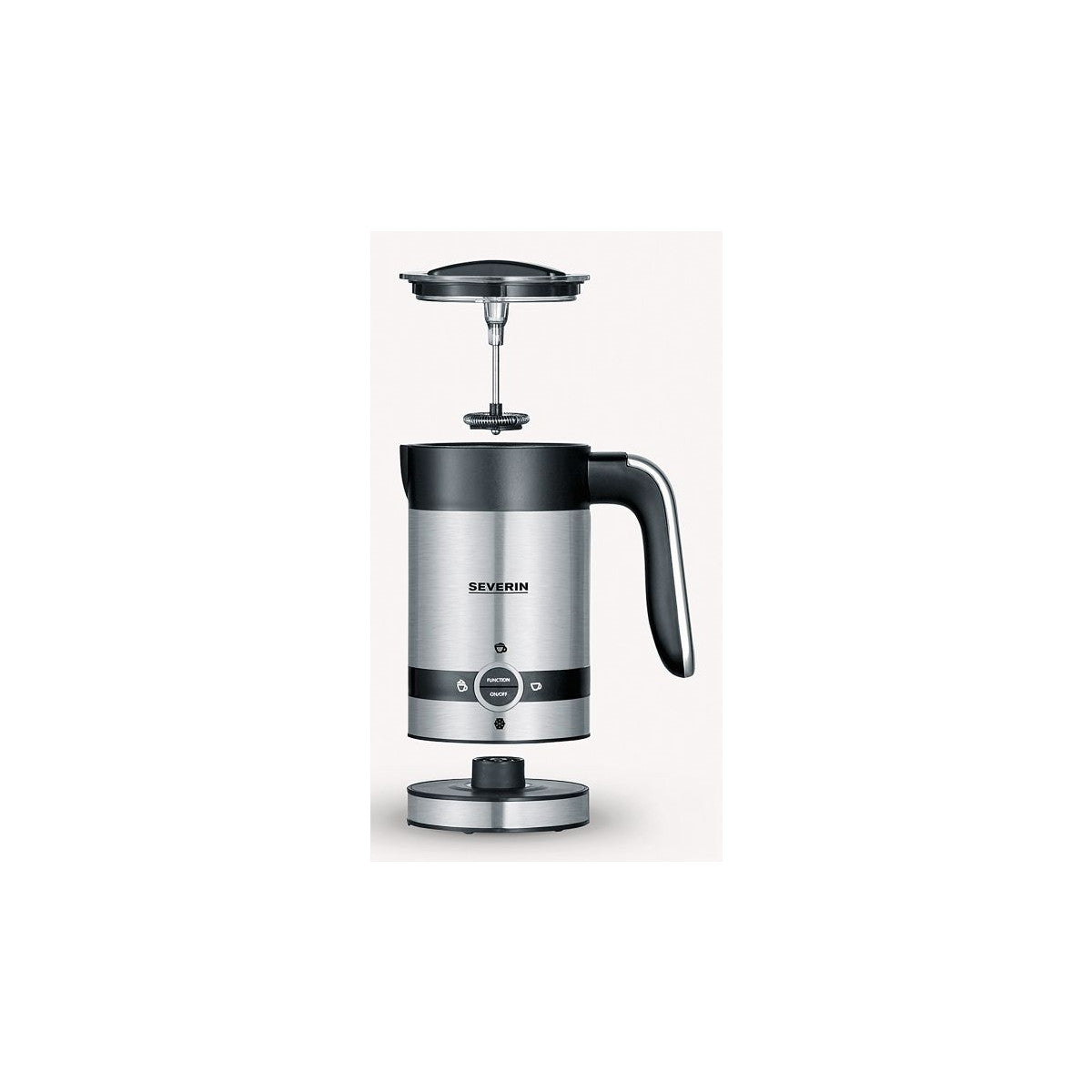 Severin SM 3584 montalatte e scaldalatte Nero, Acciaio inox