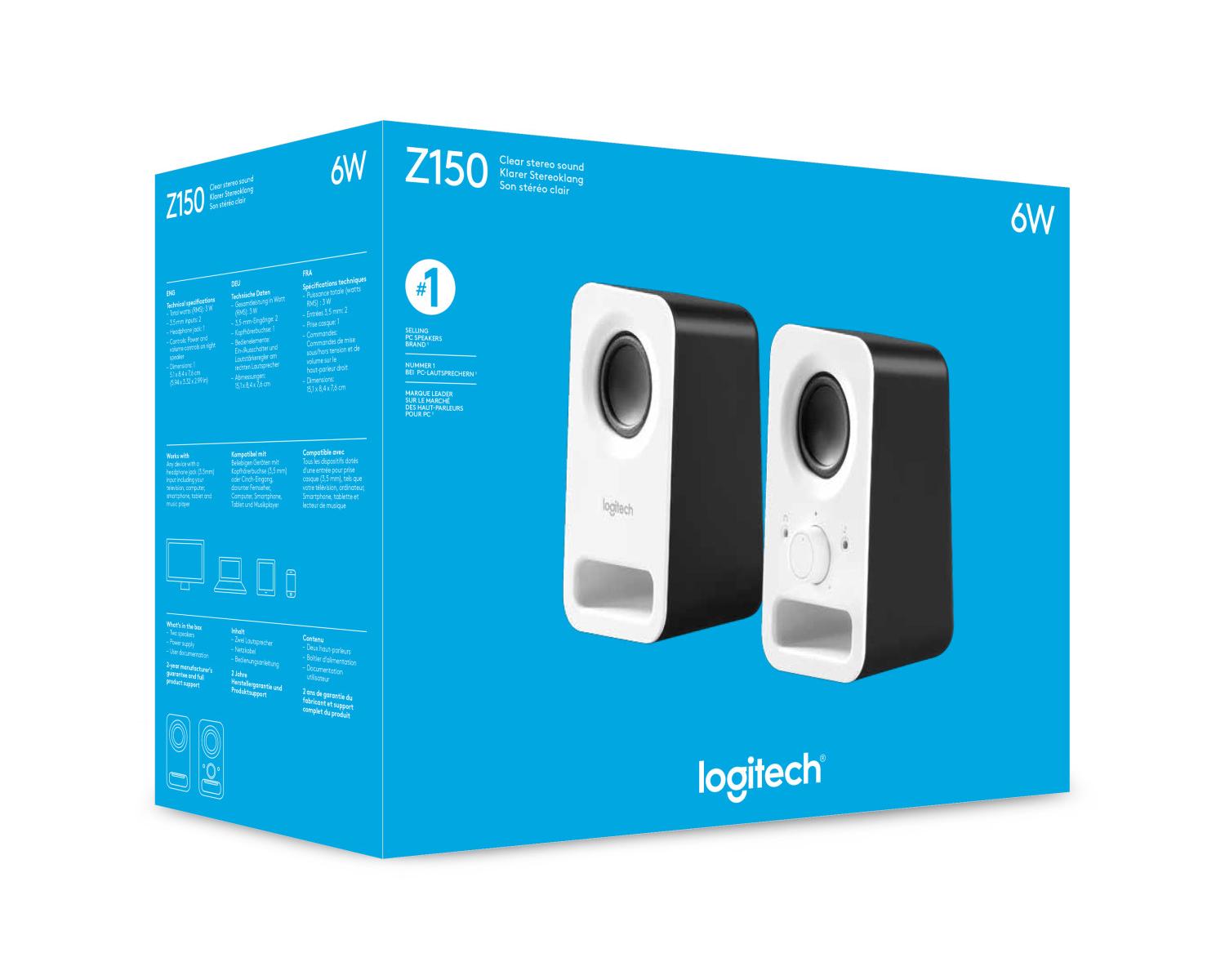 Logitech Z150 Altoparlante Cablato 3 W 2.0 Canali Bianco