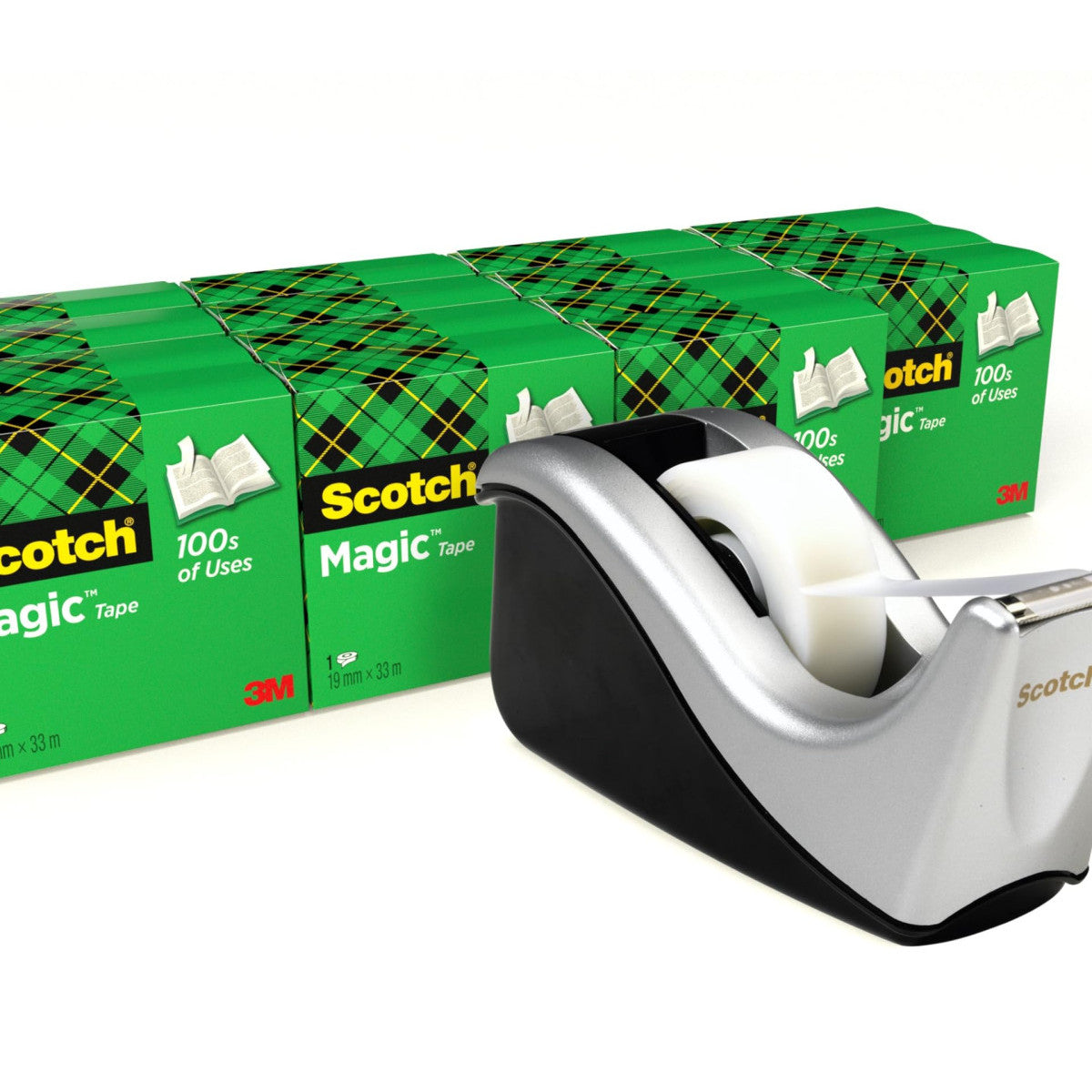 Scotch Nastro Adesivo Magic 810 - 16 Rotoli 19 Mm X 33 M Dispenser - Trasparente Opaco Scrivibile