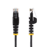 StarTech.com Cavo Ethernet CAT6 Nero da 5m; Patch UTP con Plug RJ45 Antigroviglio e Rilievi di Trazione, Cavo Lan Slim in Rame Puro 28AWG, Sottoposto a test Fluke