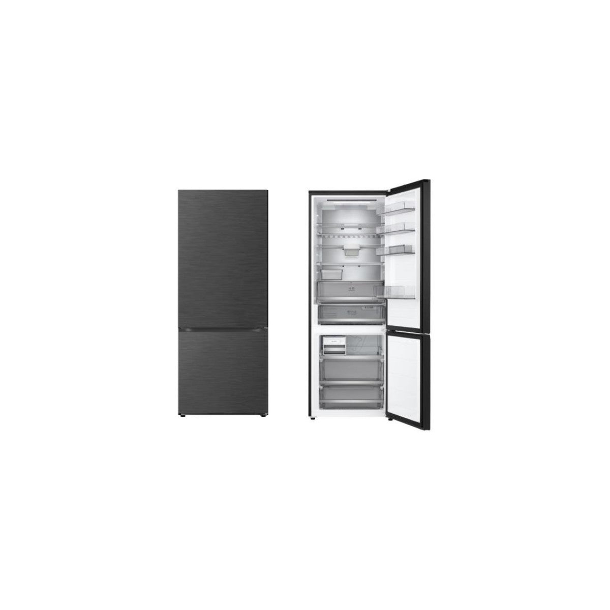 LG GBBW726CEV Frigorifero combinato Fit e Max 70cm, Classe C, 465L, AI Fresh, Wi-Fi, Metal Fresh, Door Cooling, Black Steel