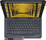 Logitech Universal Folio Cover con Tastiera Bluetooth Wireless per Tablet Ipad da 9 10 Pollici Nero