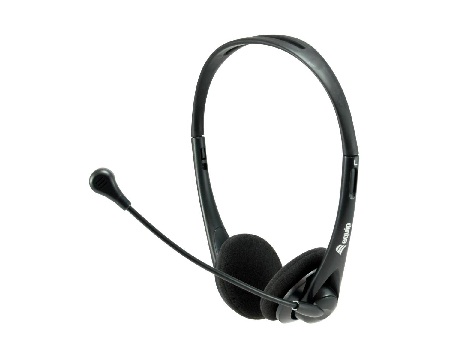 Equip 245305 Cuffie Cablato a Padiglione Ufficio USB tipo A Nero