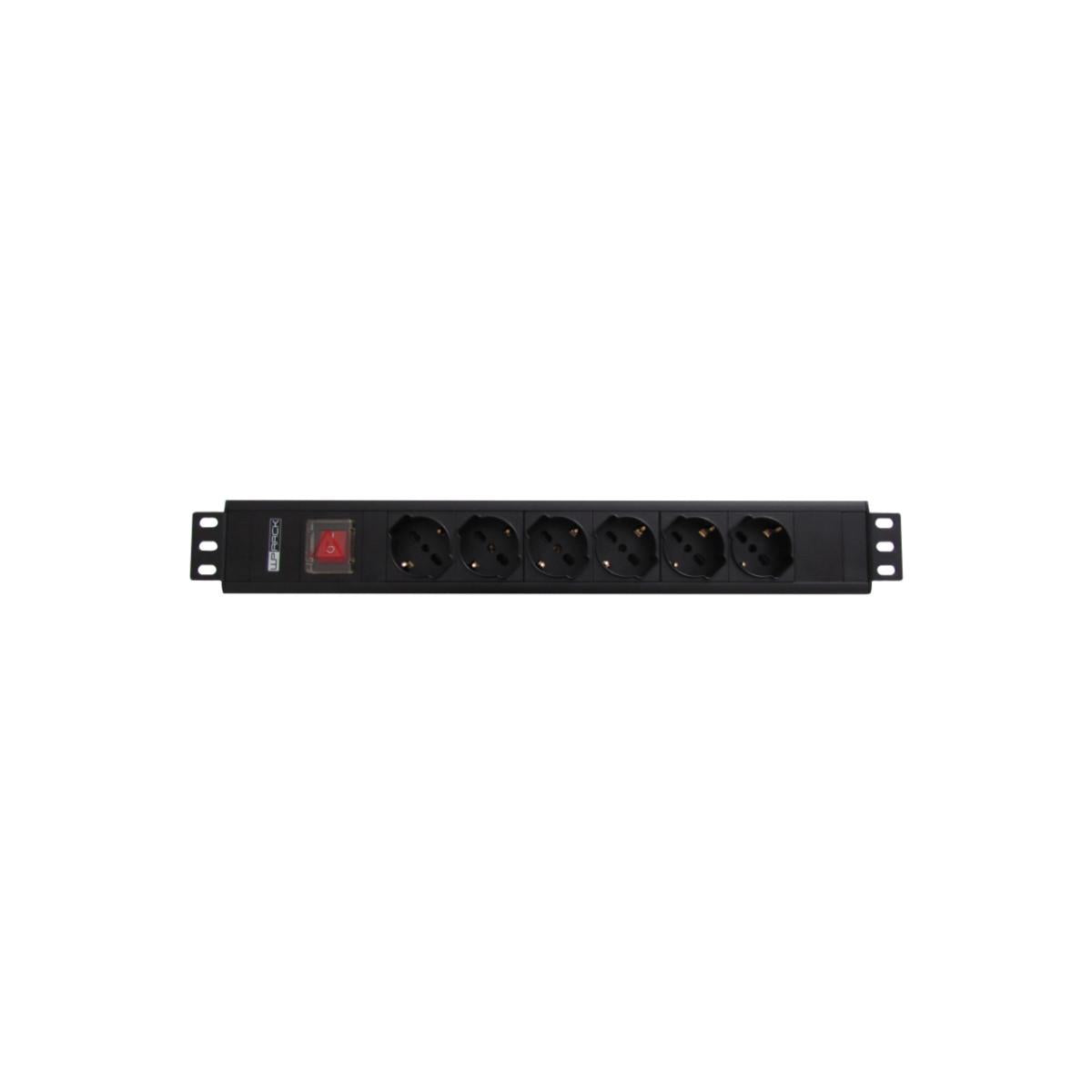 WP WPN-PDU-I01-06 unità di distribuzione dell'energia (PDU) 6 presa(e) AC 1.5U Nero