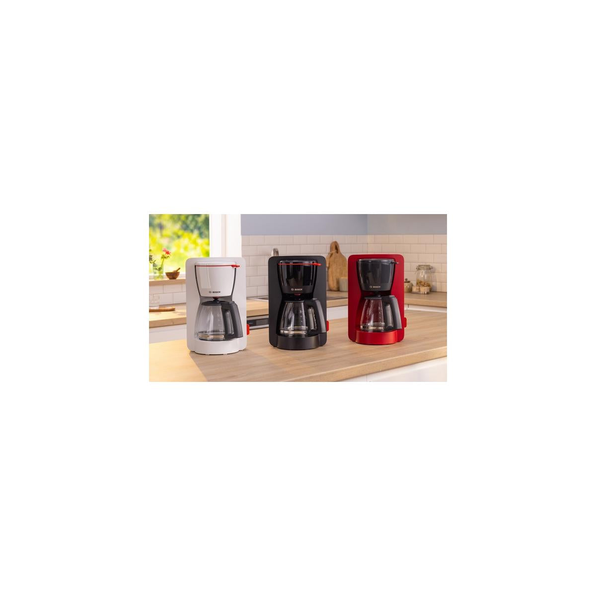 Bosch TKA3M134 Macchina per Caffe' con Filtro 1,25 L Rosso