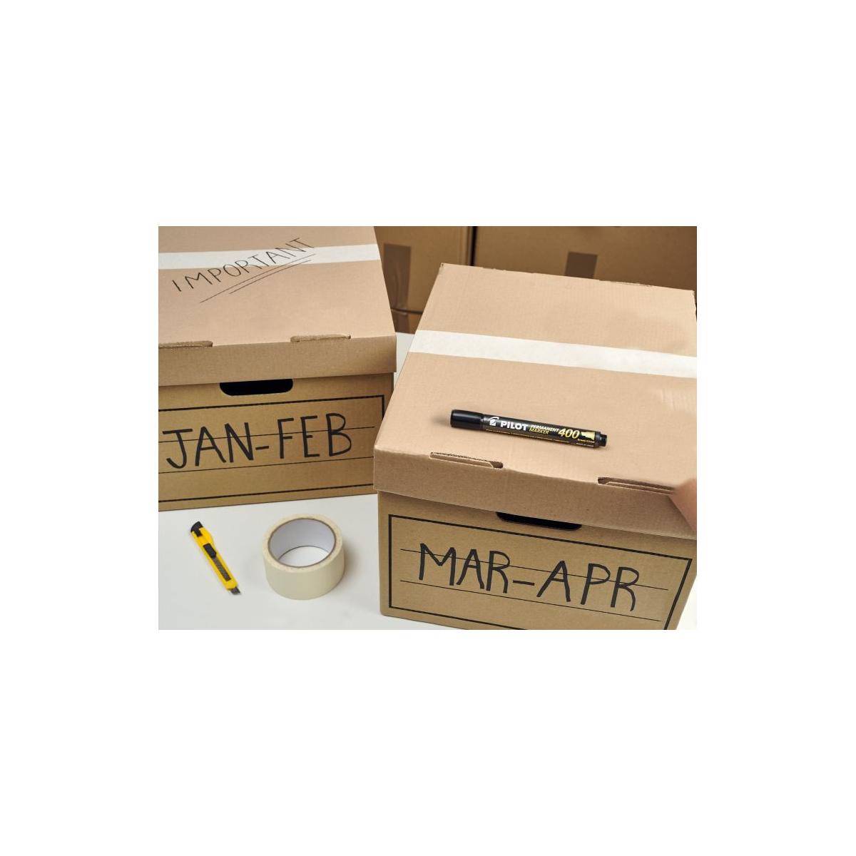 Pilot 400 marcatore permanente Punta smussata Nero 20 pz