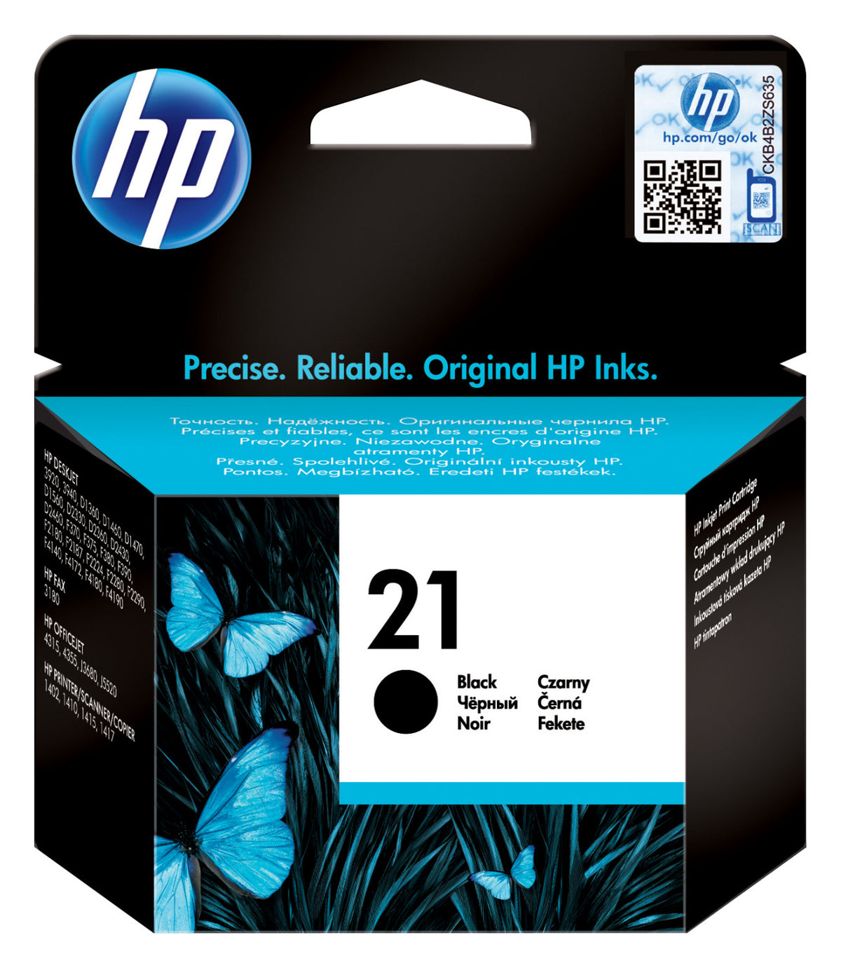 HP 21 C9351AE ABE Black Original Ink Cartridge Cartuccia d'Inchiostro 1 pz