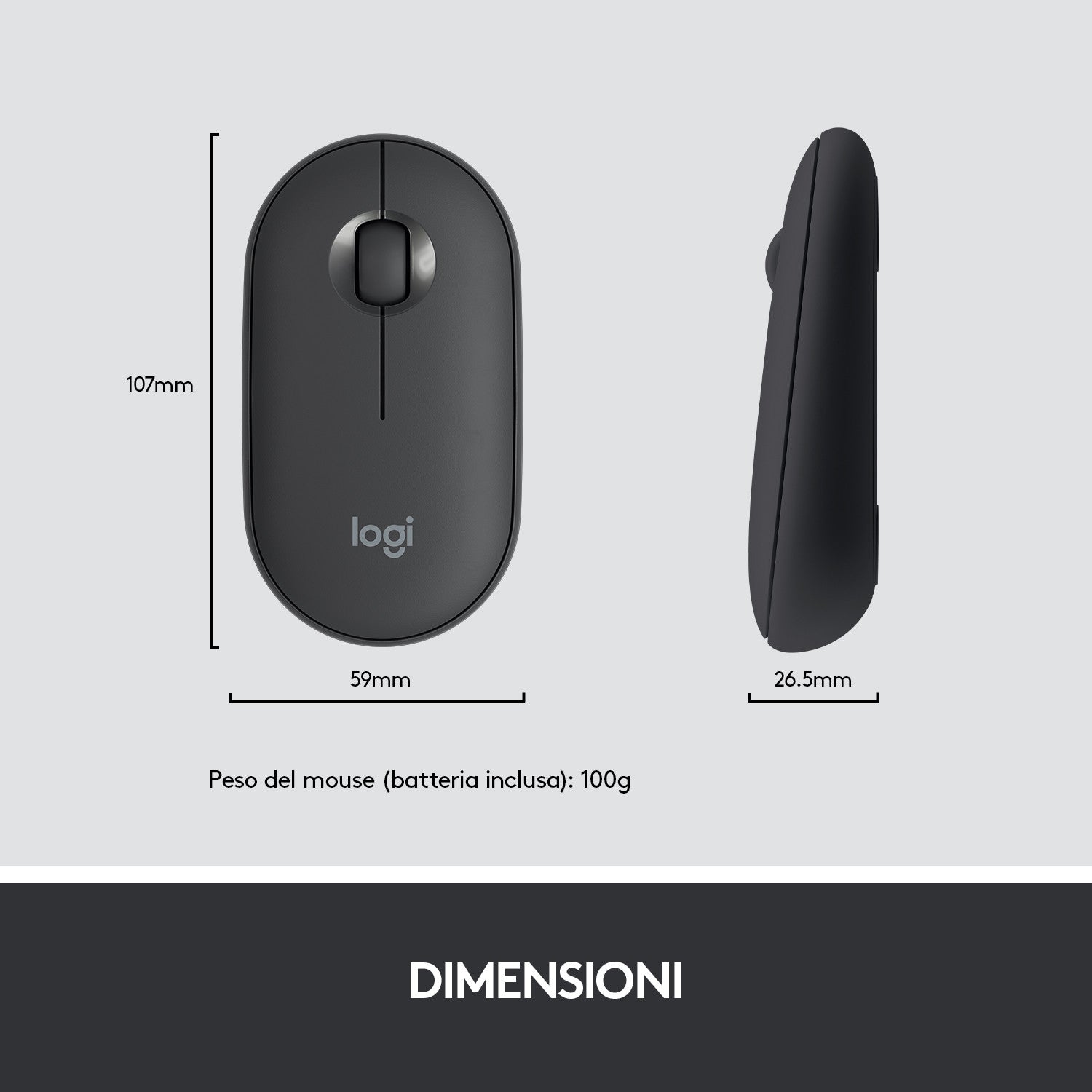 Kit Mouse e Tastiera Logitech MK470 Wireless per Windows Italiano QWERTY Grigio