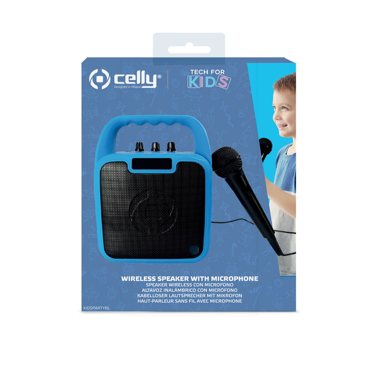 Celly KIDSPARTYBL altoparlante portatile e per feste Altoparlante portatile mono Nero, Blu 10 W