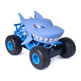 Monster Jam Camion RC Chomping Megalodon, Monster Truck Telecomandato in Scala 1:15 con 3 Modalità di Azione, Catena e Controller, Giocattoli per Ragazzi e Ragazze dai 4 Anni in su